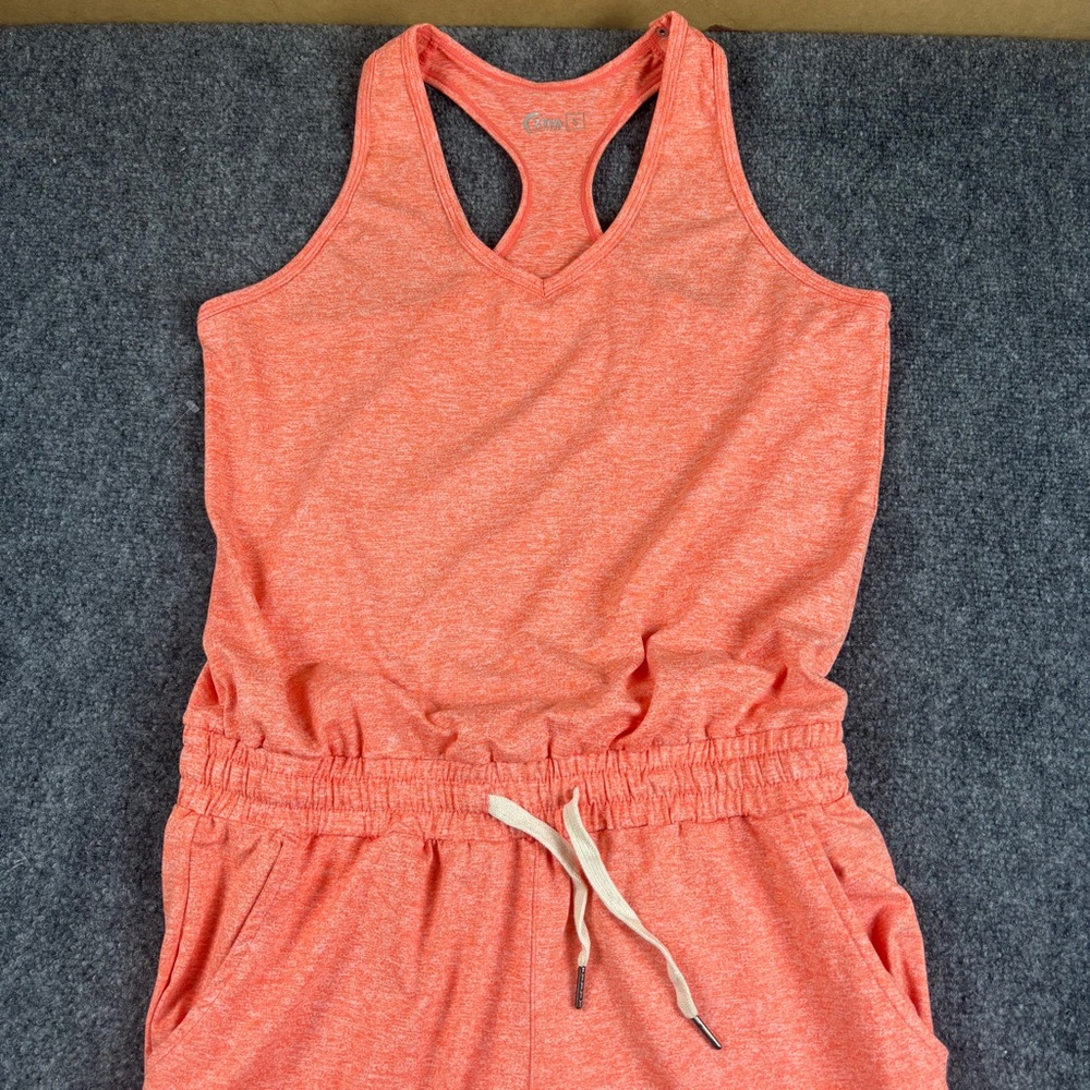 ZYIA Active Womens Heathered Orange Melon One Piece Athletic Jumper Romper Small - Picture 2 of 13